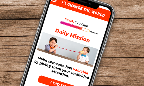 Mobile phone mockup showing an app interface